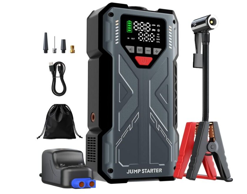 Booster de batterie Featou 8000A à 48,99€ : démarrez et regonflez vos pneus partout booster de batterie featou 8000a