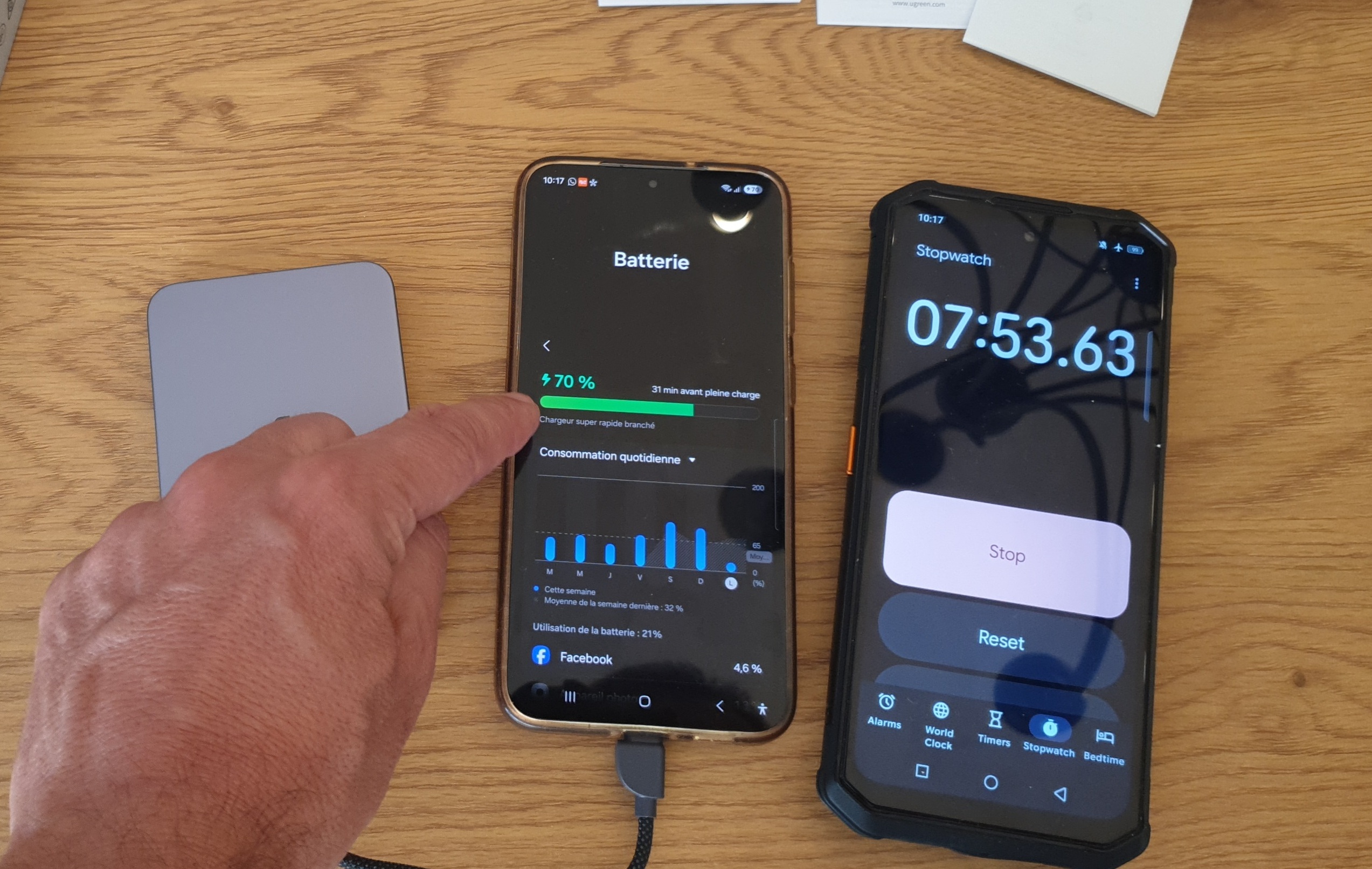 charge filaire via câble usb c intégré sur samsung s23+ (2)