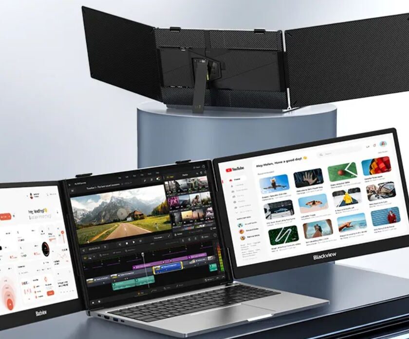 promotion blackview dcm5 double écran portable 14 pouces