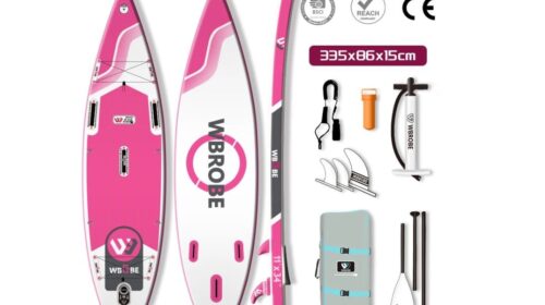 Promotion Kit planche de Paddle Board WaveRite Rose à 122,57 € : un SUP complet pour débuter à petit prix