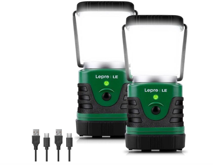 Promotion lot de 2 lanternes LED rechargeables étanches Lepro à seulement 43,49 € 🏕️ promotion lot de 2 lanternes led rechargeables lepro