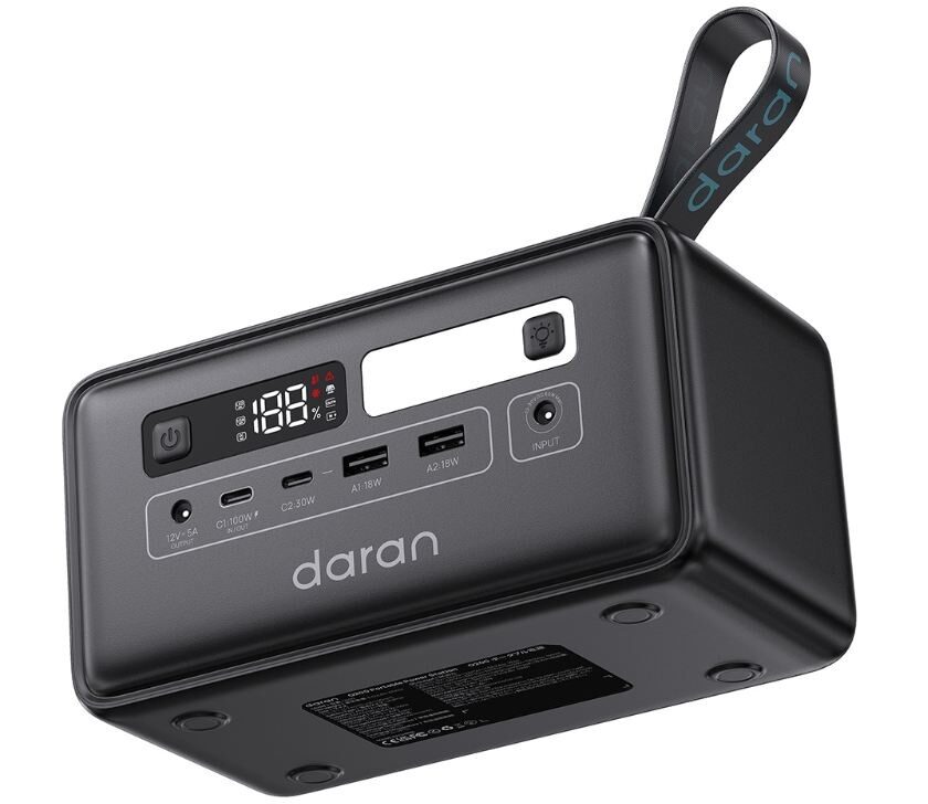 DaranEner Q200 – Station d’alimentation portable 192Wh / 100W à 99 € station d’alimentation portable daranener q200