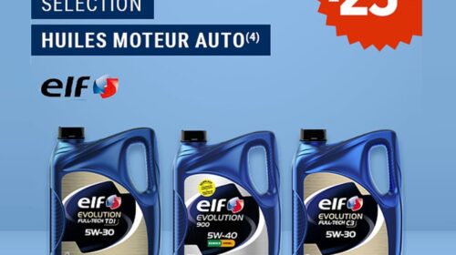 Huiles moteur ELF : 25 % de remise chez E.Leclerc, profitez-en vite !