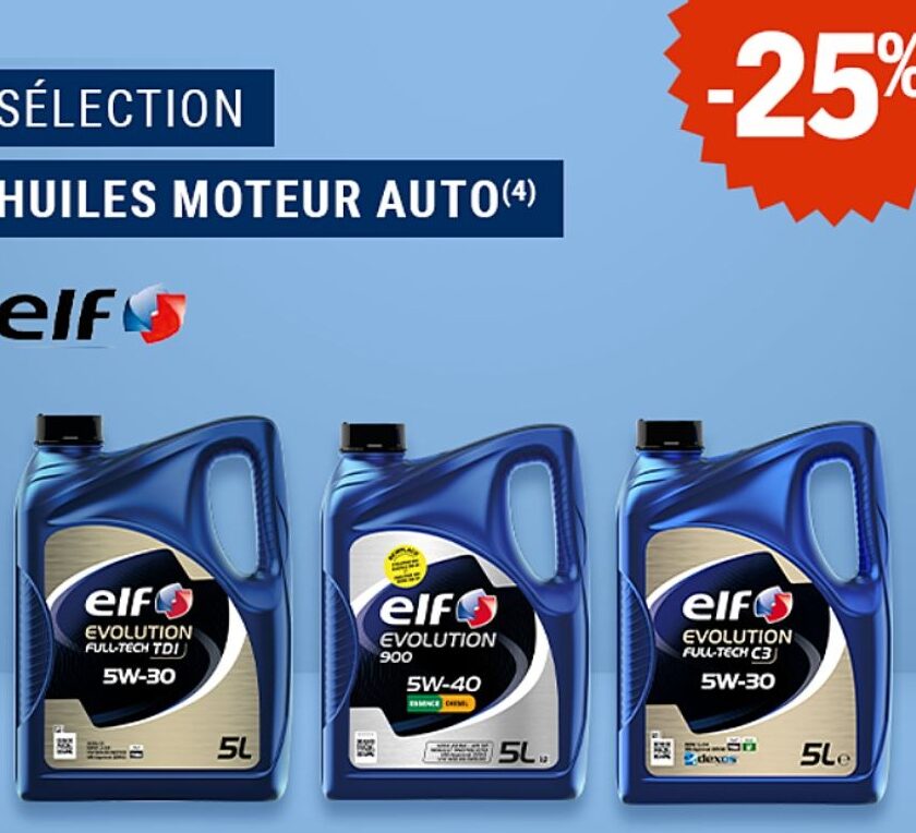 Huiles moteur ELF : 25 % de remise chez E.Leclerc, profitez-en vite ! huiles moteur elf en promo