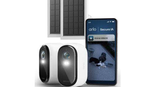 Kit 2 caméras Arlo Essential 3 + panneaux solaires à 124,99 € : surveillance WiFi extérieur