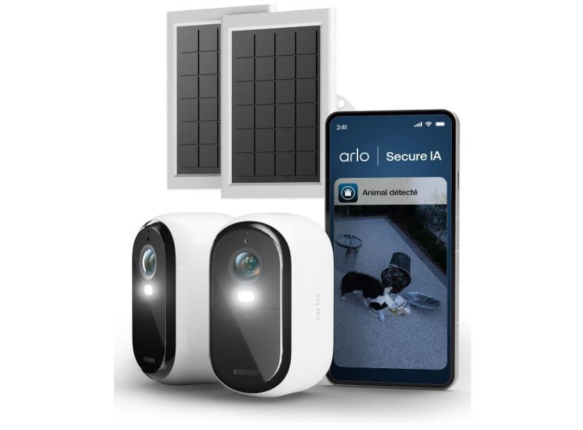 Kit 2 caméras Arlo Essential 3 + panneaux solaires à 124,99 € : surveillance WiFi extérieur kit 2 caméras arlo essential 3 + panneaux solaires