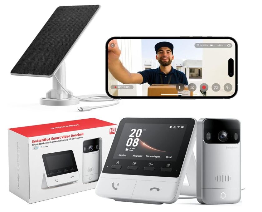 Kit sonnette Switchbot avec caméra et écran 4,3 pouces à 119,99 € : visiophone solaire sans abonnement kit sonnette switchbot avec caméra et écran 4,3 pouces