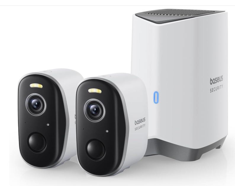 Promotion Baseus Security N1 à 129,99 € : kit de 2 caméras WiFi extérieures 2K avec stockage local sécurisé promotion baseus security n1