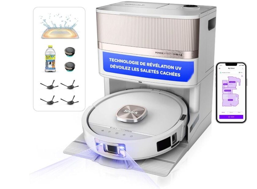 Shark PowerDetect UV Reveal à 749,99 € : promo sur le robot aspirateur laveur qui détecte les saletés invisibles shark powerdetect uv reveal en promotion