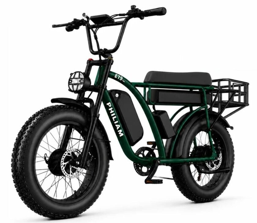 Vélo électrique pneus larges double moteur et batterie PHILIAM ET9 au meilleur prix de 1414€ fat bike double moteur philiam et9 promotion