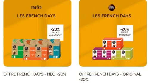 French Days Dolce Gusto : -20% sur les packs capsules et machine offerte