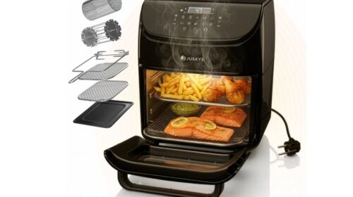 Grand four friteuse à air chaud 12 L Juskys à 59,99 € : promotion airfryer multifonction pour familles