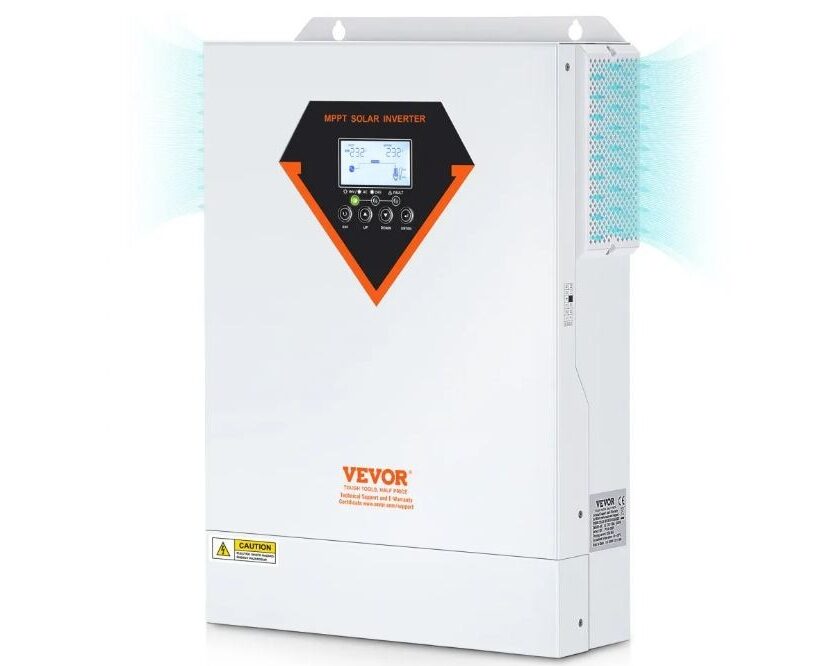 Onduleur solaire hybride 5500 W VEVOR EM5500 en promotion à 289,65 € : puissance, MPPT 100 A et onde sinusoïdale pure onduleur solaire hybride 5500 w vevor em5500 en promotion