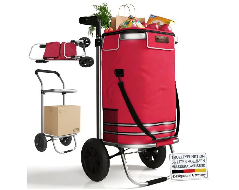 Chariot de courses 3 en 1 Juskys 56 L à 35,99 € : promotion caddie pliable pour courses légères promotion caddie pliable pour courses légères