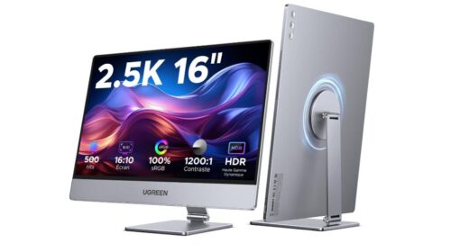 Promotion écran portable UGREEN 279,99 € : moniteur 2.5K 16 pouces avec support magnétique et HDR400