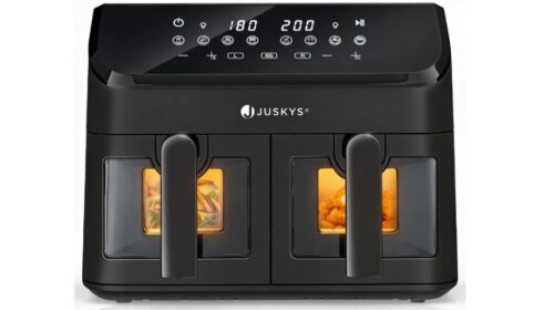 Friteuse à air chaud Juskys 9 L en promo 59,99 € : cuisson sans huile et deux préparations simultanées