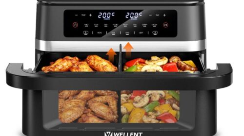 WELLENT Air Fryer double zone à 77,16 € au lieu de 129,99 € : une capacité XXL de 12 L