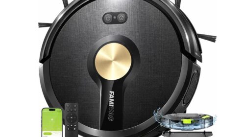 Robot aspirateur laveur FAMIVAC R10 à prix réduit : 115,59 € pour nettoyer jusqu’à 200 m²