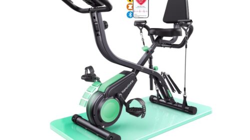 Vélo d’appartement pliable TOPUTURE TEB4 en promotion à 153,13 € : 5-en-1, 16 niveaux et connexion App