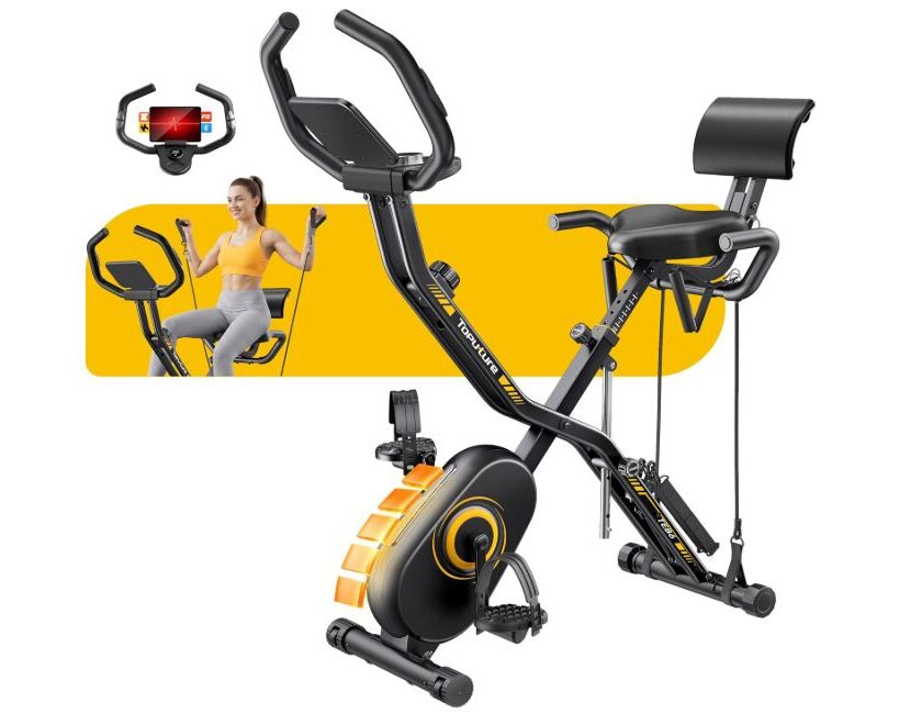 Vélo d’appartement pliable Toputure TEB6 à 158,44 € : 16 niveaux de résistance et compatibilité applications vélo d’appartement pliable toputure teb6 en promotion